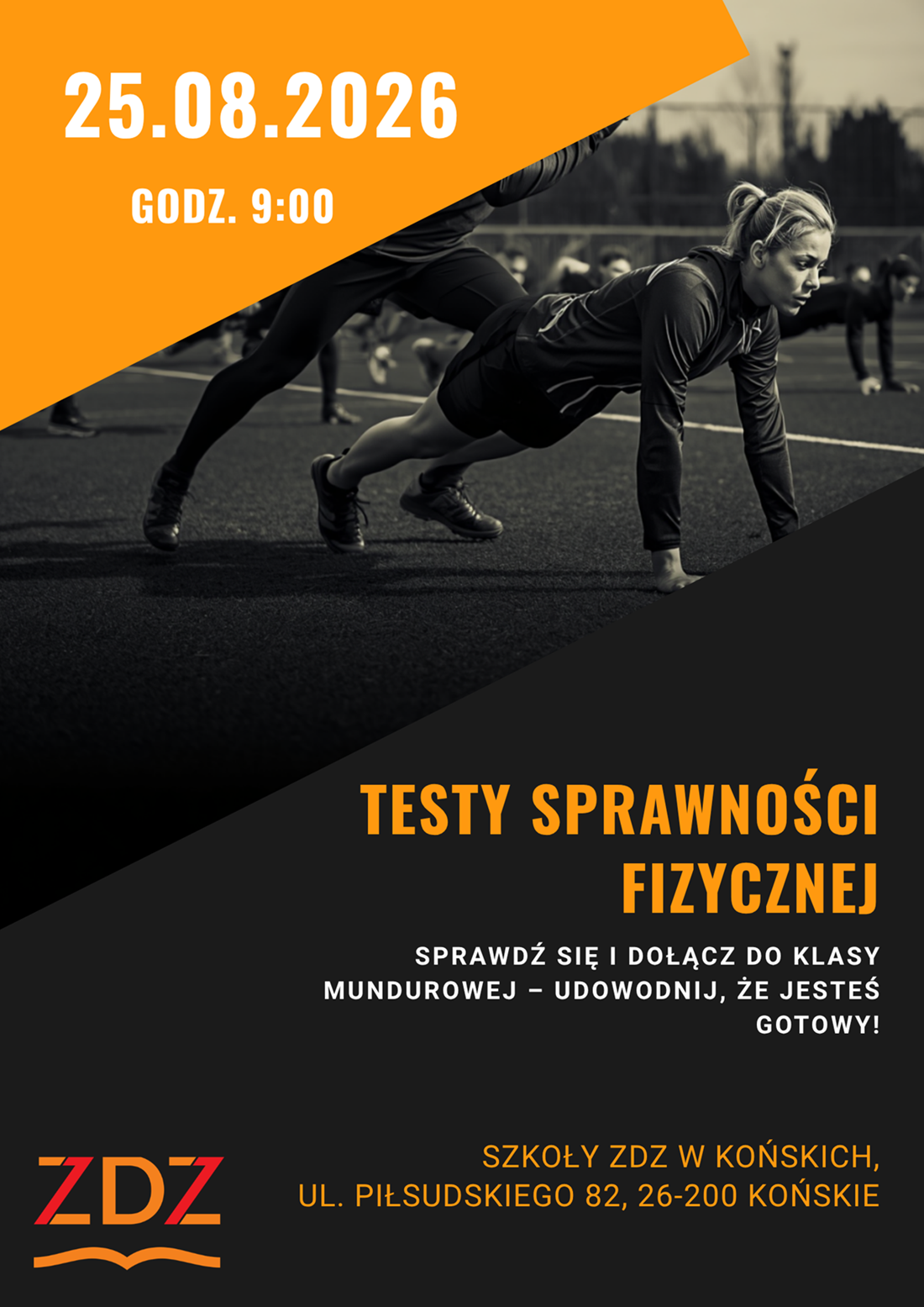 Zaproszenie do testów sprawnościowych mundurowych klas1